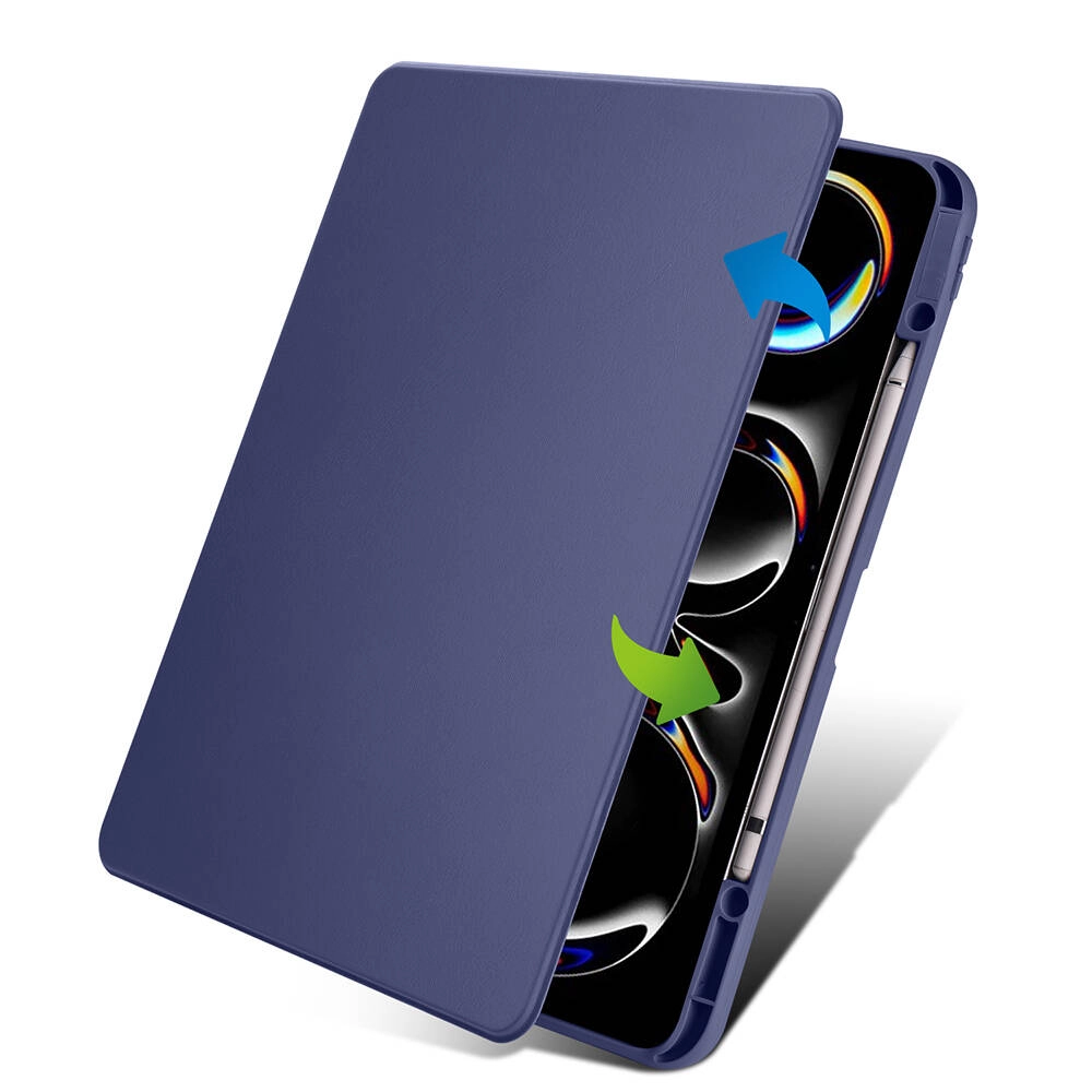 iPad Uyumlu Pro 13 2024 Kılıf Zore Termik Kalem Bölmeli Dönebilen Standlı Kılıf