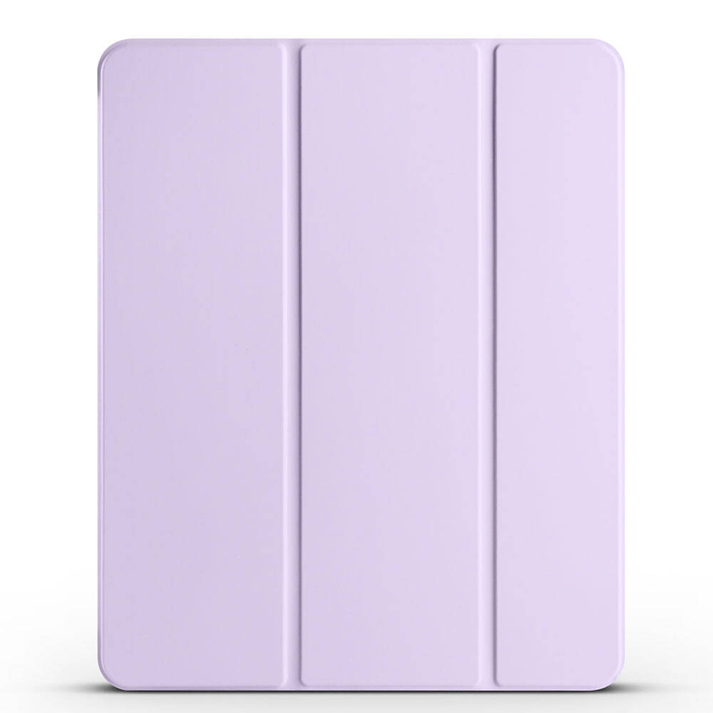 iPad Uyumlu Pro 12.9 2020 (4.Nesil) Zore Smart Cover Kalem Bölmeli Standlı 1-1 Kılıf-Lila