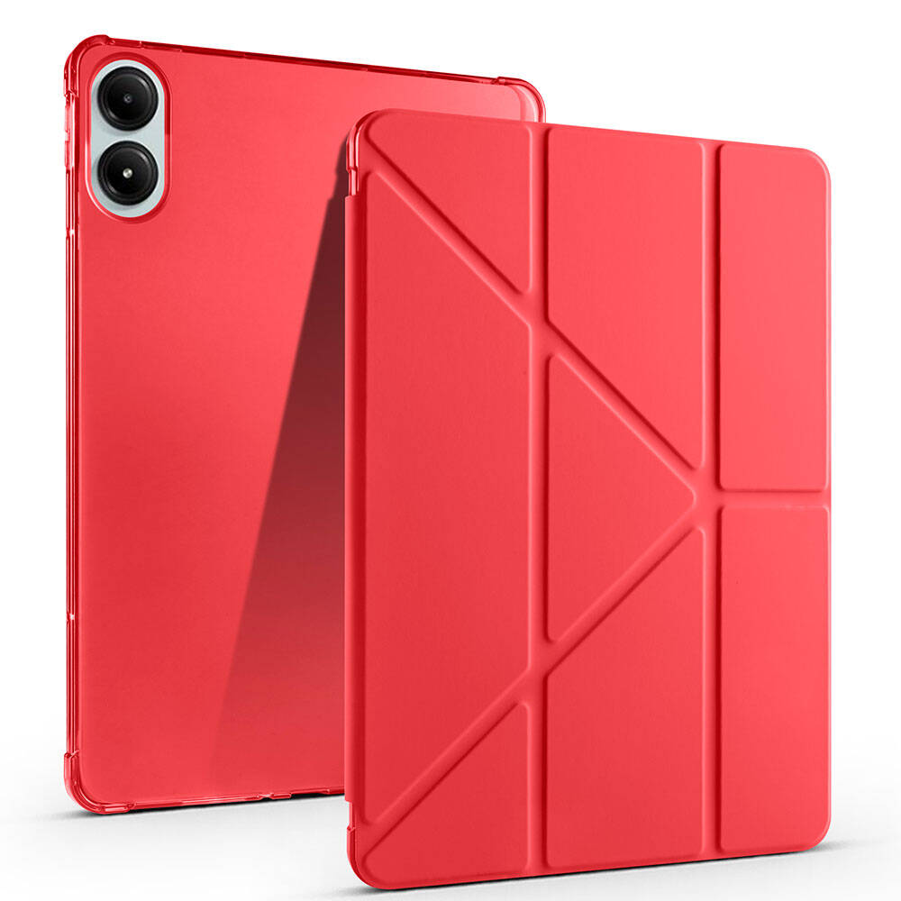 Xiaomi Uyumlu  Redmi Pad Pro Kılıf Zore Tri Folding Kalem Bölmeli Standlı Kılıf-Kırmızı