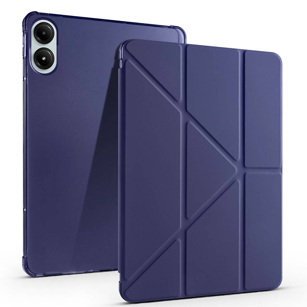 Xiaomi Uyumlu  Redmi Pad Pro Kılıf Zore Tri Folding Kalem Bölmeli Standlı Kılıf-Lacivert