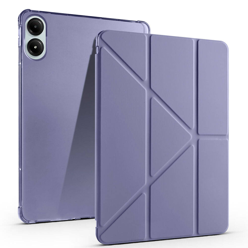 Xiaomi Uyumlu  Redmi Pad Pro Kılıf Zore Tri Folding Kalem Bölmeli Standlı Kılıf-Mor