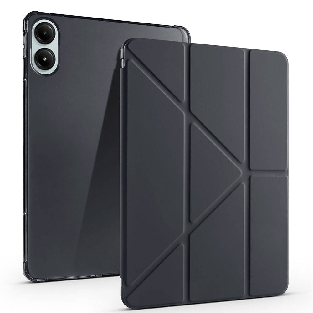 Xiaomi Uyumlu  Redmi Pad Pro Kılıf Zore Tri Folding Kalem Bölmeli Standlı Kılıf-Siyah