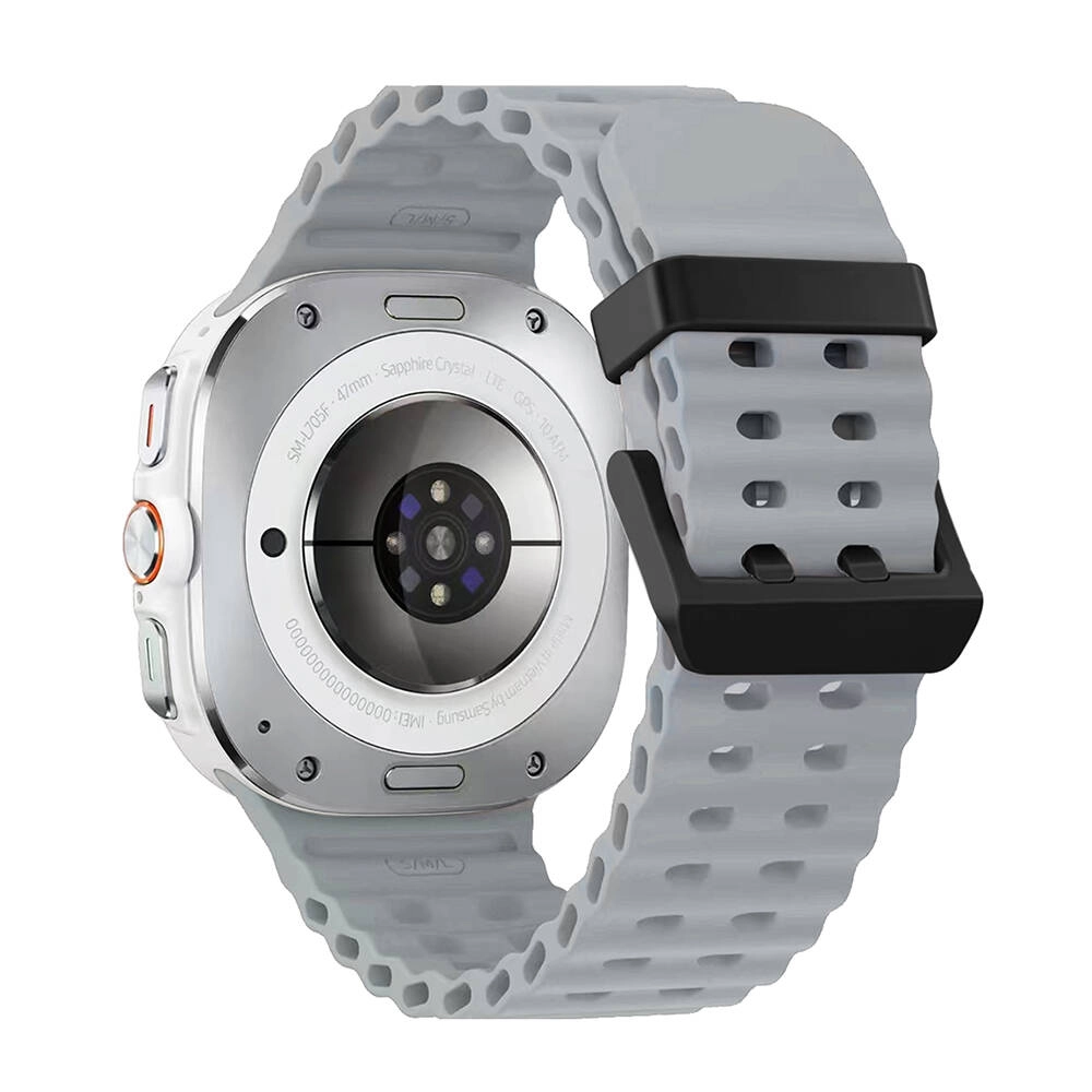 Galaxy Uyumlu Watch Ultra 47mm Zore KRD-118 Tırtıklı Tasarım Silikon Kordon