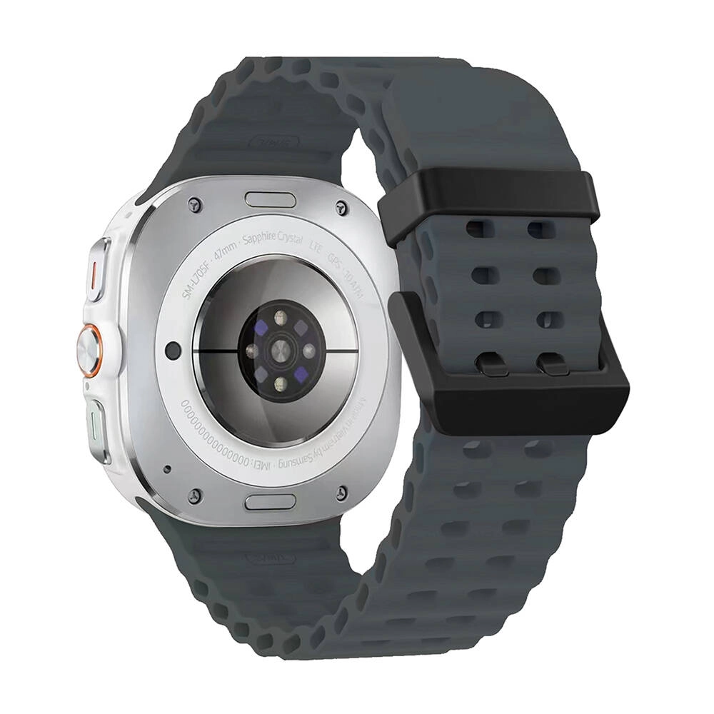 Galaxy Uyumlu Watch Ultra 47mm Zore KRD-118 Tırtıklı Tasarım Silikon Kordon