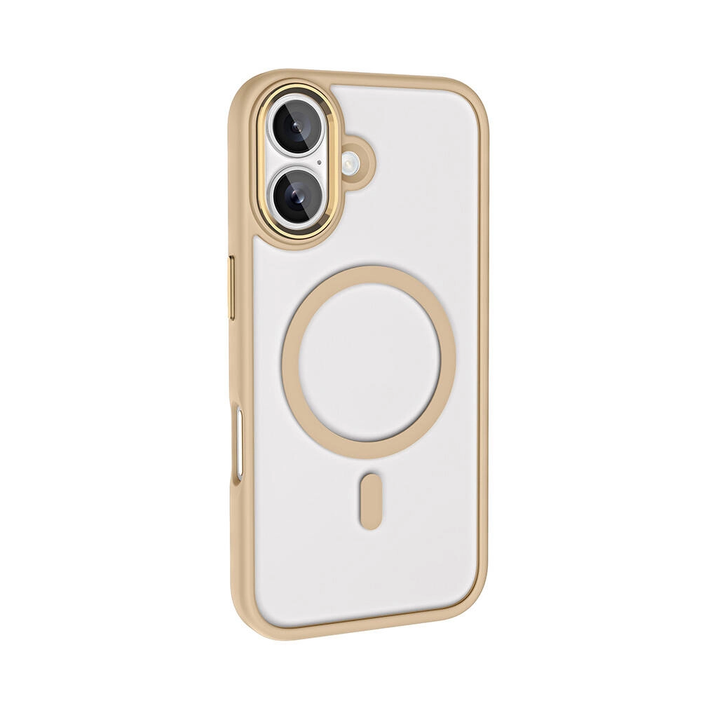 iPhone Uyumlu 16 Kılıf Wireless Şarj Özellikli Zore Krom M-safe Silikon Kapak