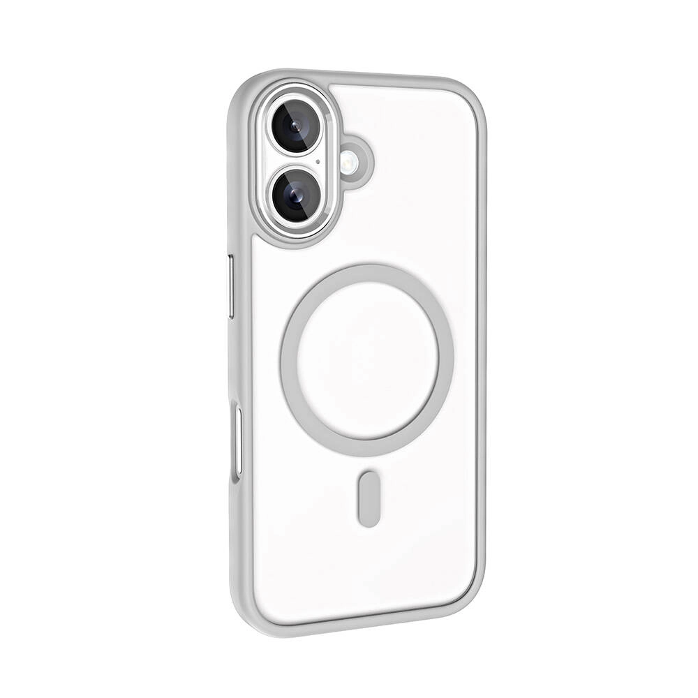 iPhone Uyumlu 16 Kılıf Wireless Şarj Özellikli Zore Krom M-safe Silikon Kapak