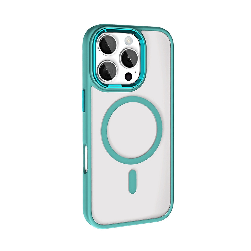iPhone Uyumlu 16 Pro Kılıf Wireless Şarj Özellikli Zore Krom M-safe Silikon Kapak