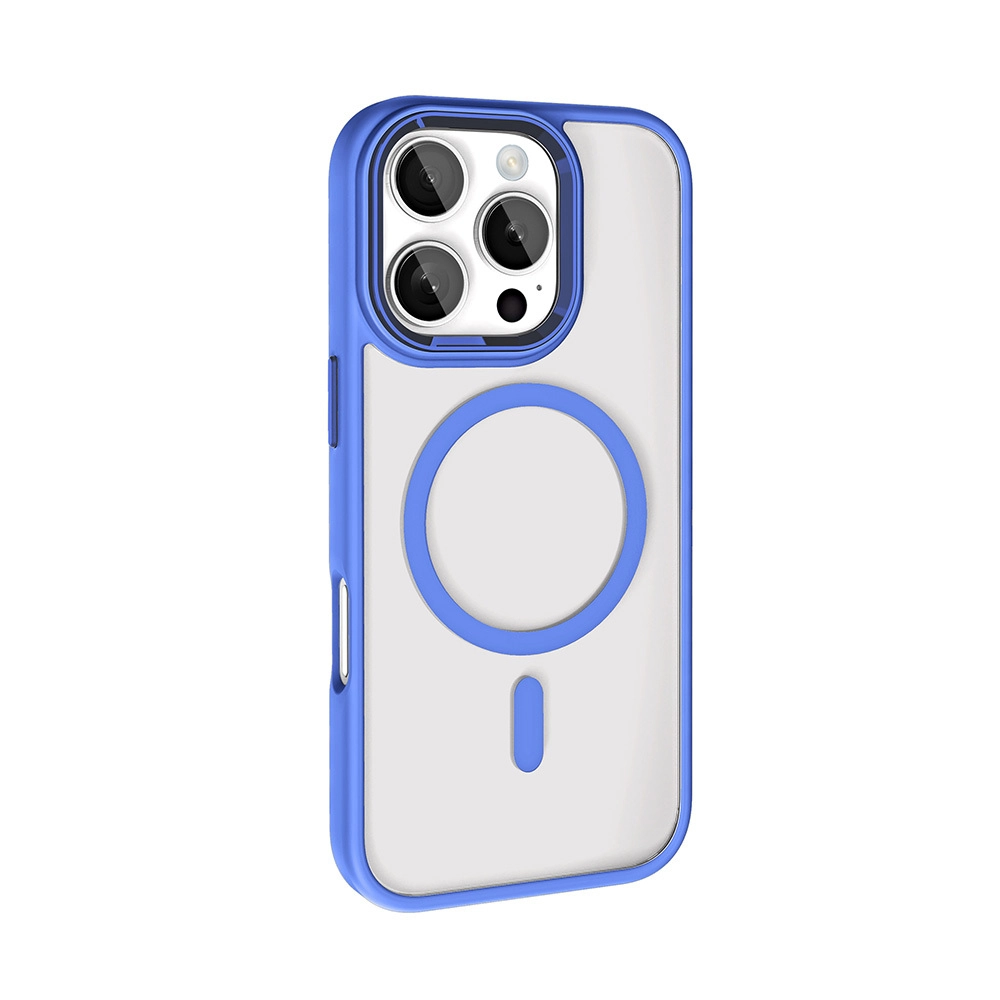 iPhone Uyumlu 16 Pro Kılıf Wireless Şarj Özellikli Zore Krom M-safe Silikon Kapak