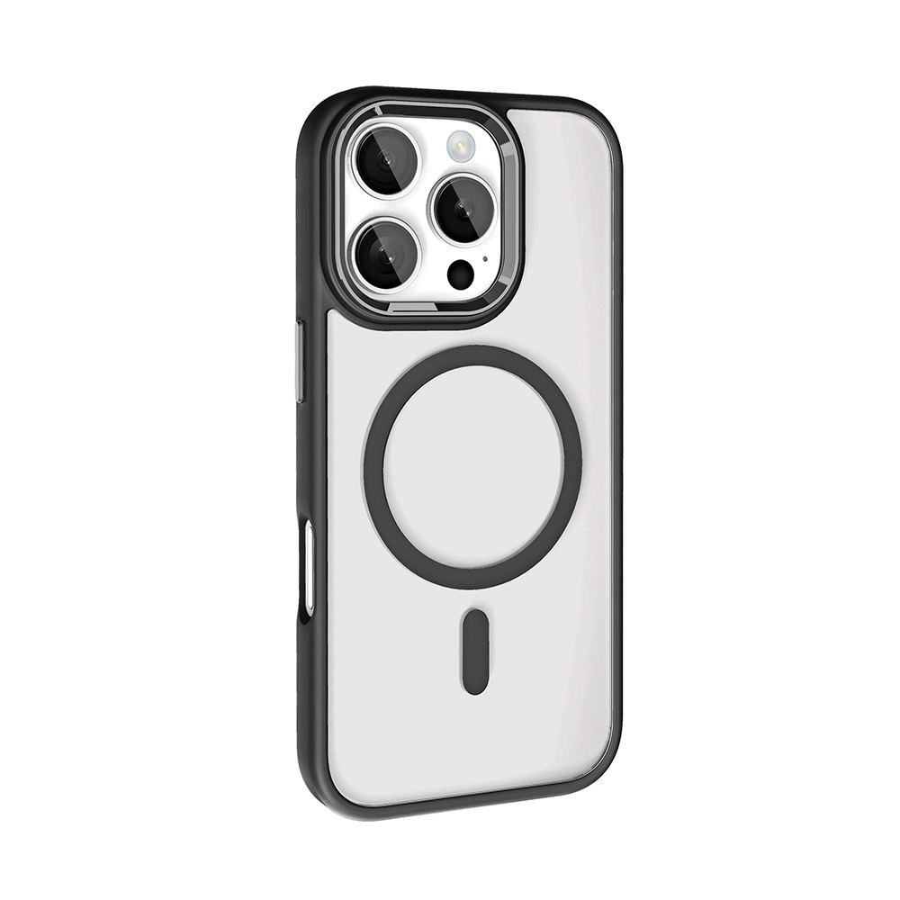 iPhone Uyumlu 16 Pro Max Kılıf Wireless Şarj Özellikli Zore Krom M-safe Silikon Kapak