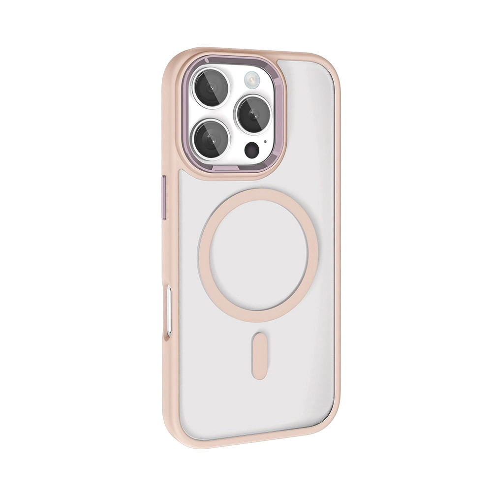 iPhone Uyumlu 16 Pro Max Kılıf Wireless Şarj Özellikli Zore Krom M-safe Silikon Kapak