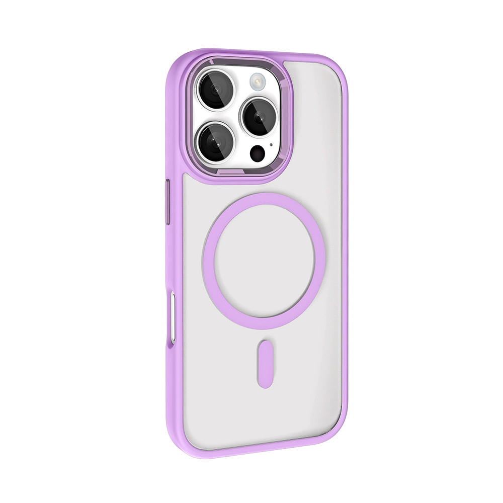 iPhone Uyumlu 16 Pro Max Kılıf Wireless Şarj Özellikli Zore Krom M-safe Silikon Kapak