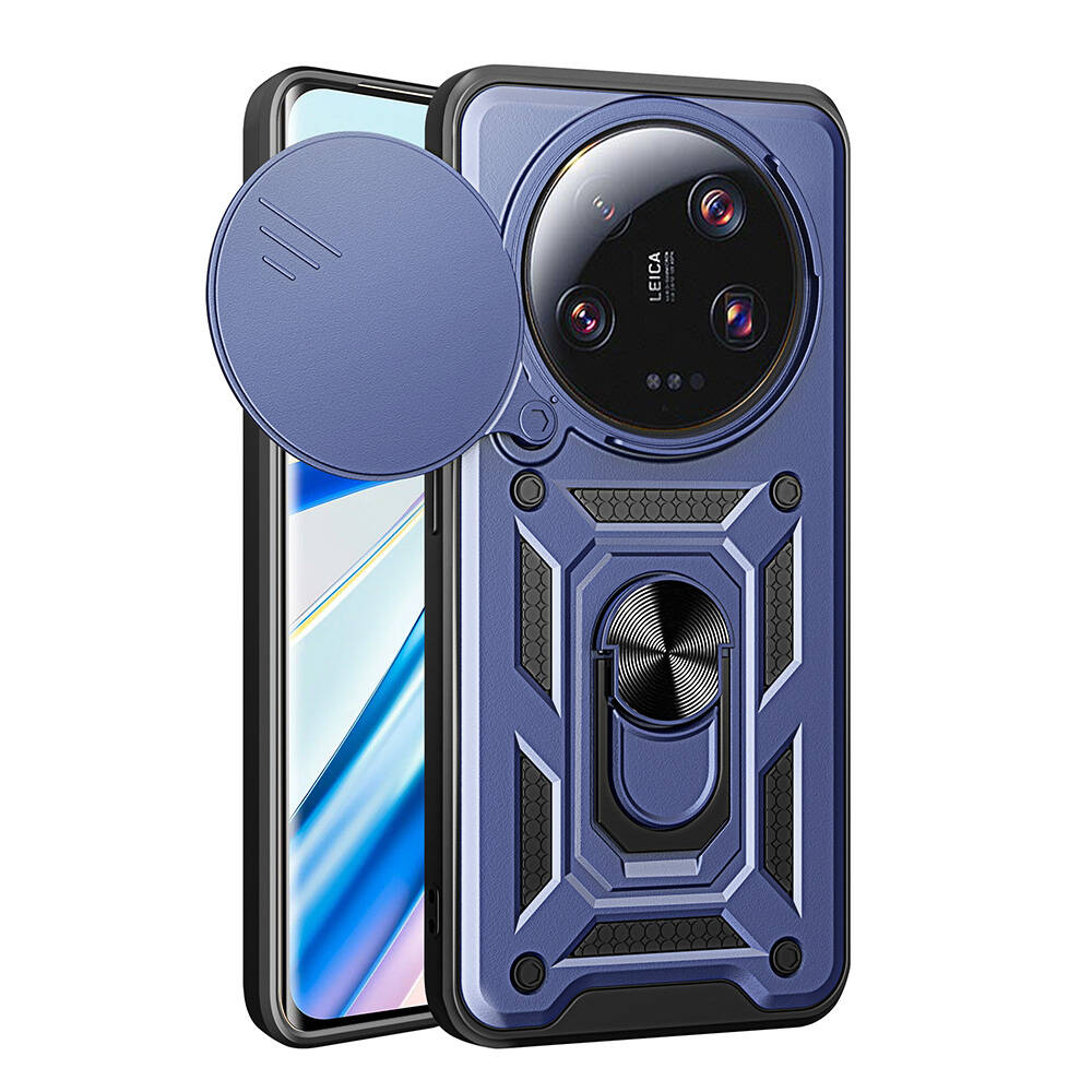 Xiaomi Uyumlu  Mi 13 Ultra Kılıf Magnetik Standlı Kamera Korumalı Zore Sürgülü Vega Kapak