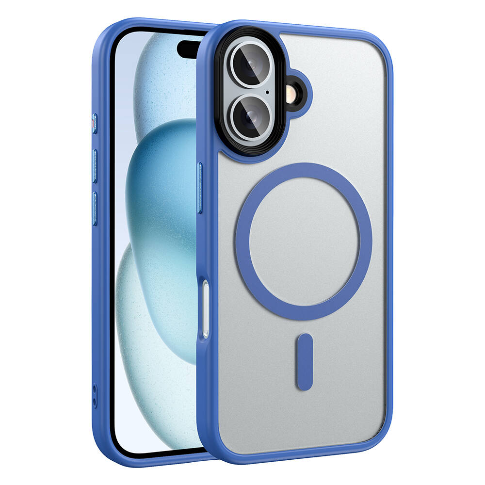 iPhone Uyumlu 16 Plus Kılıf Mat Arka Yüzey Wireless Şarj Özellikli Zore Flet M-safe Kapak