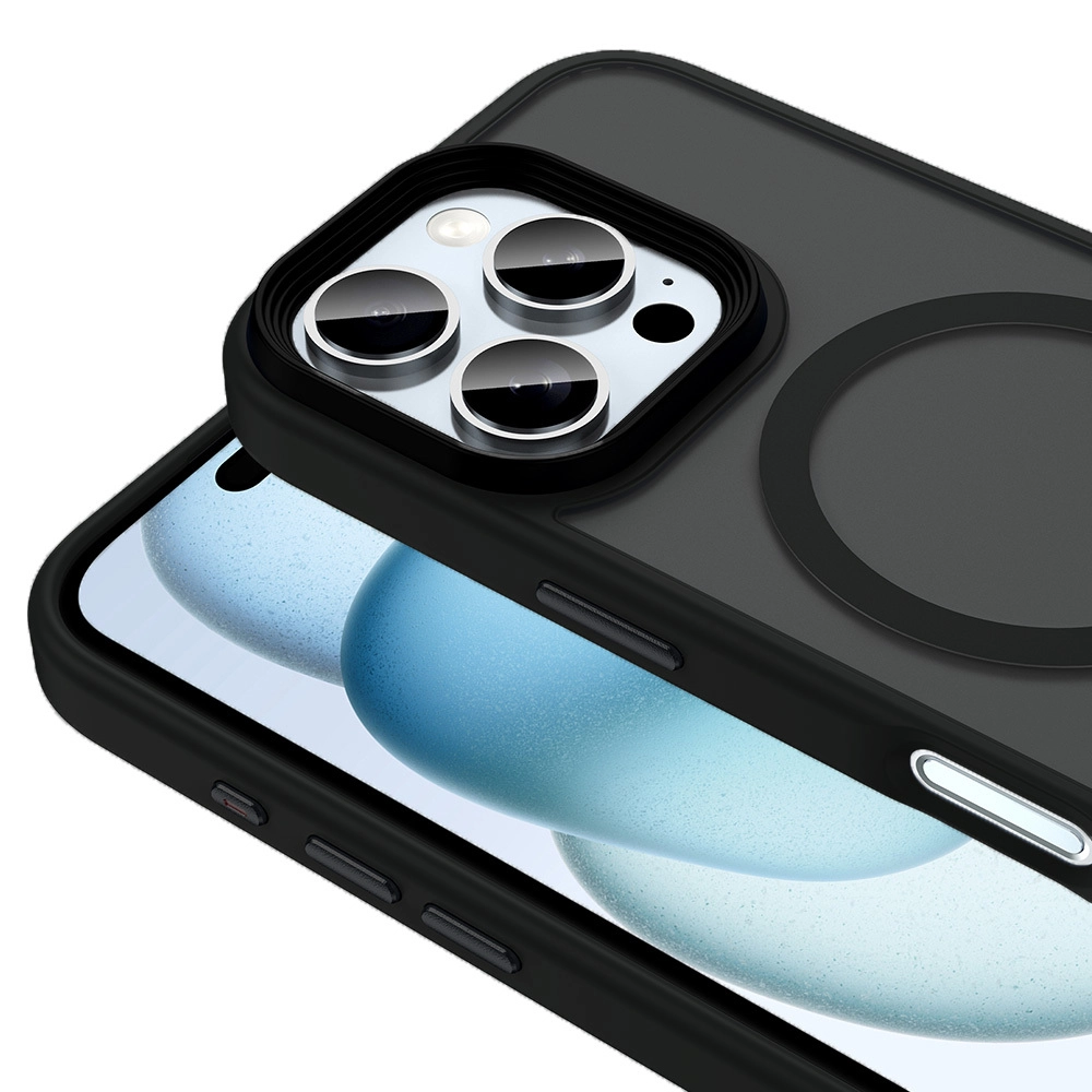 iPhone Uyumlu 16 Pro Kılıf Mat Arka Yüzey Wireless Şarj Özellikli Zore Flet M-safe Kapak
