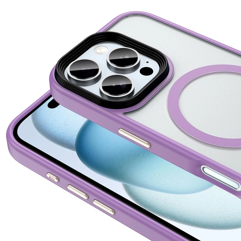 iPhone Uyumlu 16 Pro Kılıf Mat Arka Yüzey Wireless Şarj Özellikli Zore Flet M-safe Kapak
