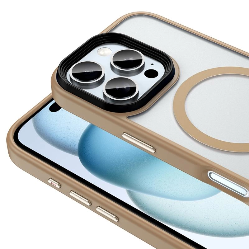 iPhone Uyumlu 16 Pro Max Kılıf Mat Arka Yüzey Wireless Şarj Özellikli Zore Flet M-safe Kapak