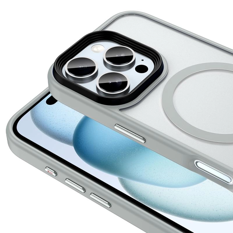iPhone Uyumlu 16 Pro Max Kılıf Mat Arka Yüzey Wireless Şarj Özellikli Zore Flet M-safe Kapak