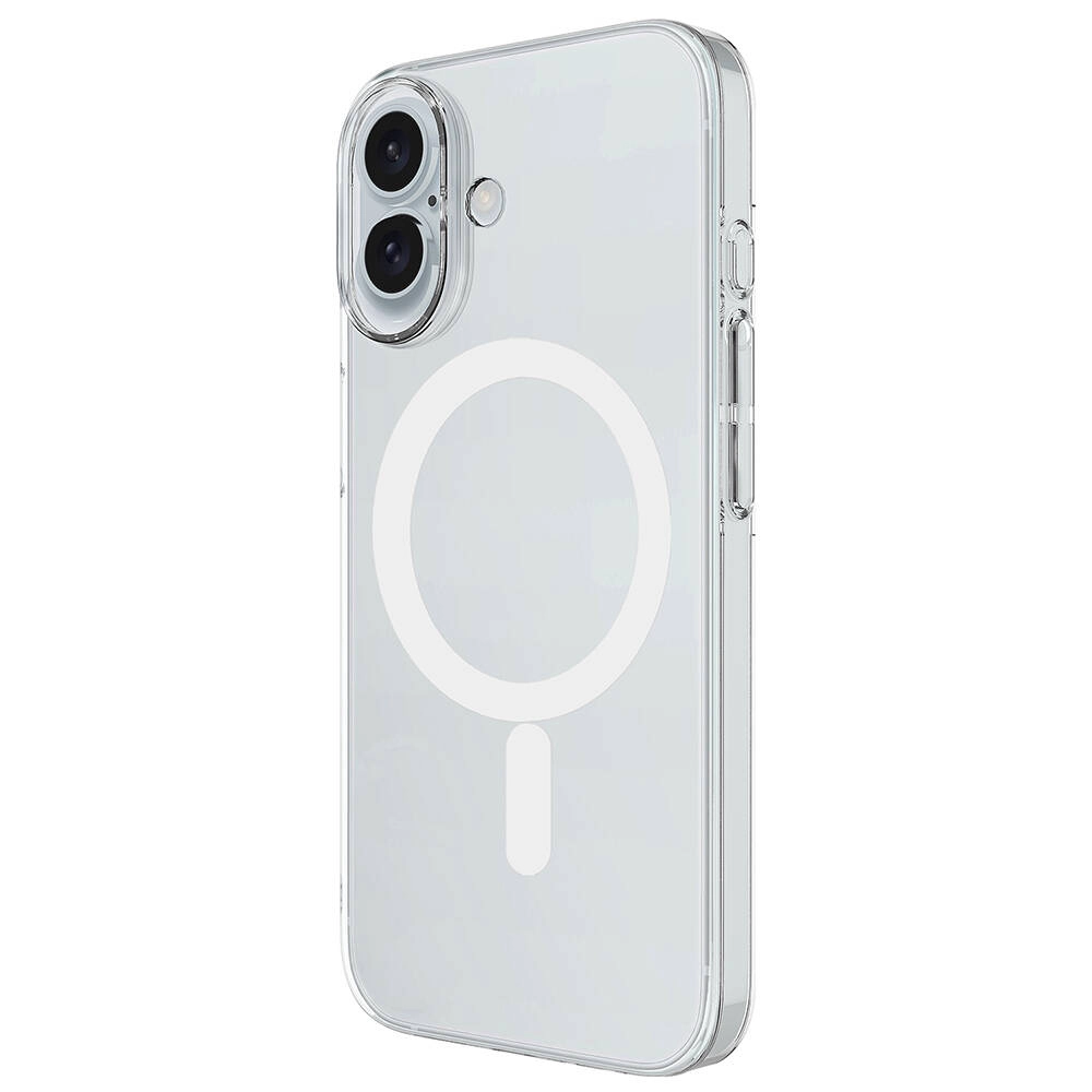iPhone Uyumlu 16 Plus Kılıf Zore M-safe Şarj Özellikli Şeffaf Tek Kamera Çerçeveli Porto Kapak