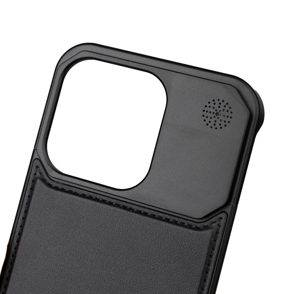 iPhone Uyumlu 15 Pro Kılıf M-safe Şarj Özellikli Mekanizmalı Koku Hazneli Zore Mostar Kapak