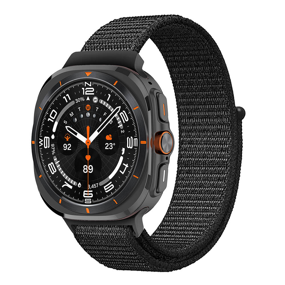 ​​Galaxy Uyumlu Watch Ultra 47mm Zore KRD-03 Hasır Kordon-Koyu siyah