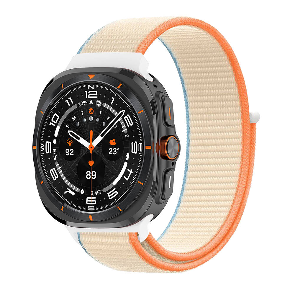 ​​Galaxy Uyumlu Watch Ultra 47mm Zore KRD-03 Hasır Kordon-Krem