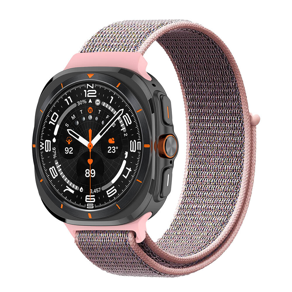 ​​Galaxy Uyumlu Watch Ultra 47mm Zore KRD-03 Hasır Kordon-Kum pembe