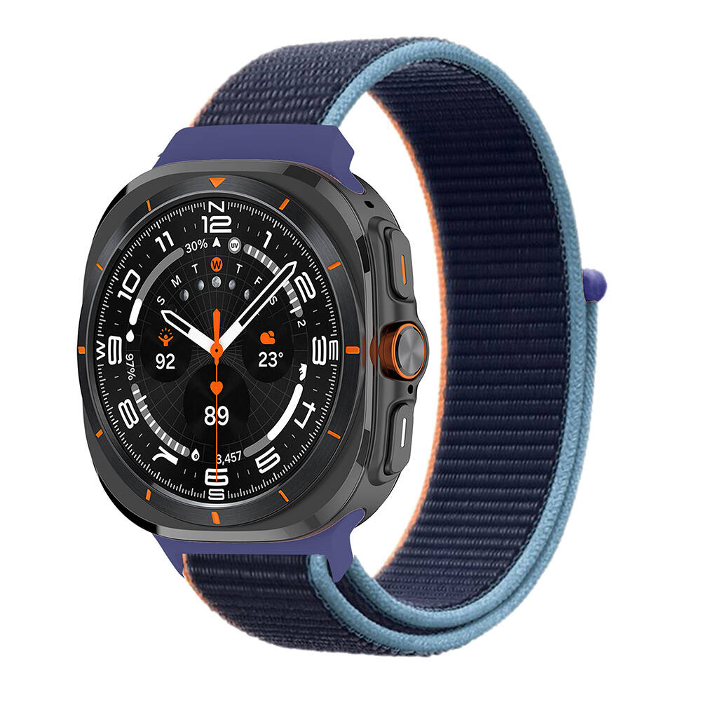 ​​Galaxy Uyumlu Watch Ultra 47mm Zore KRD-03 Hasır Kordon-Lacivert