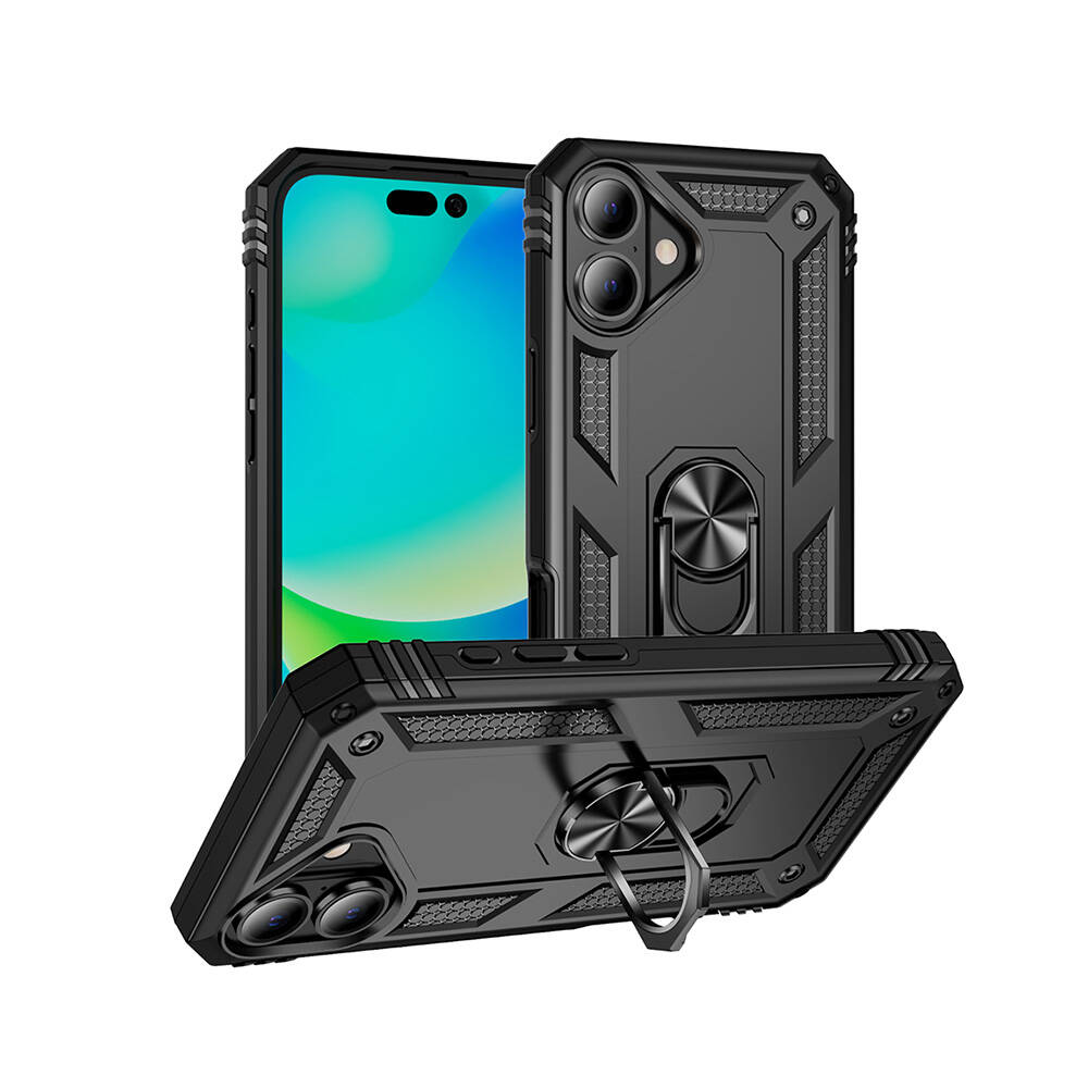 iPhone Uyumlu 16 Kılıf Zore Vega Kapak-Siyah