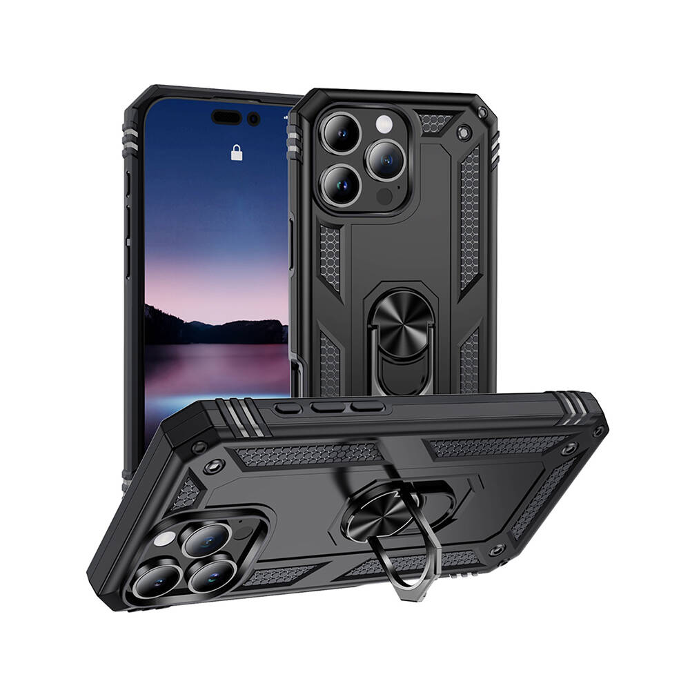 iPhone Uyumlu 16 Pro Max Kılıf Zore Vega Kapak-Siyah