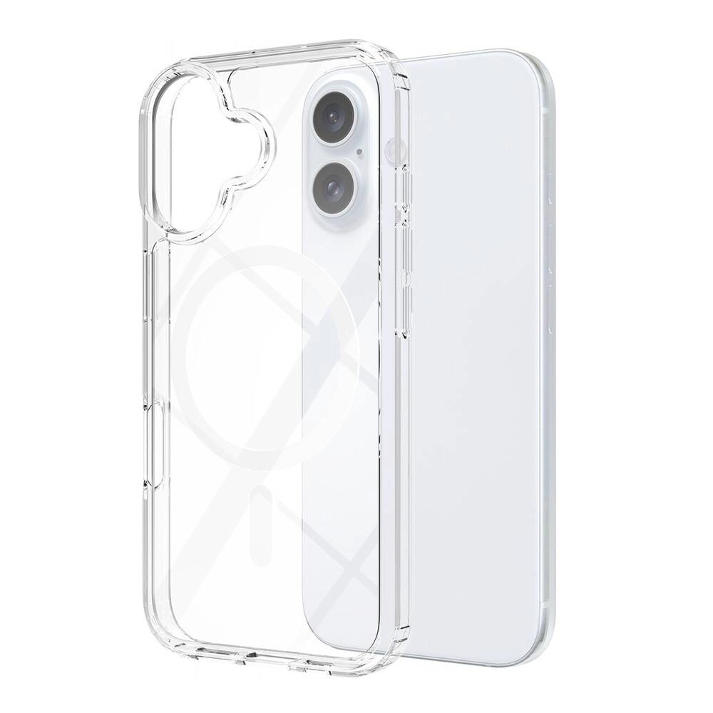 iPhone Uyumlu 16 Plus Kılıf M-safe Şarj Özellikli Şeffaf Sert PC Zore Embos Kapak