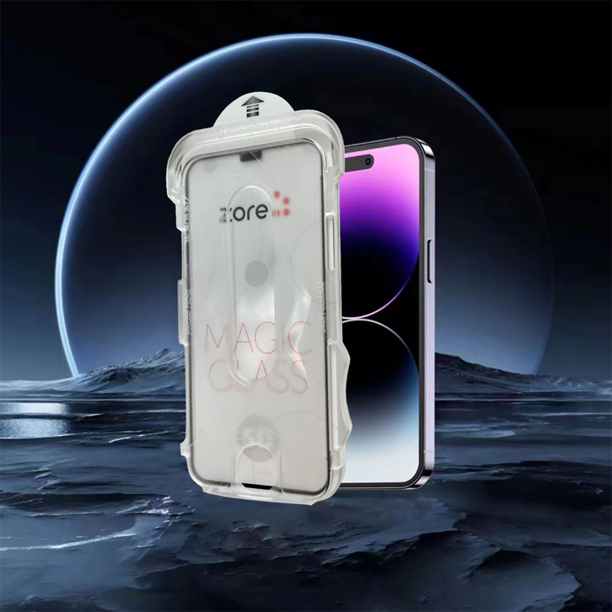 iPhone Uyumlu 16 Pro Max Zore Kolay Uygulama Aparatlı 5D Magic Glass Cam Ekran Koruyucu