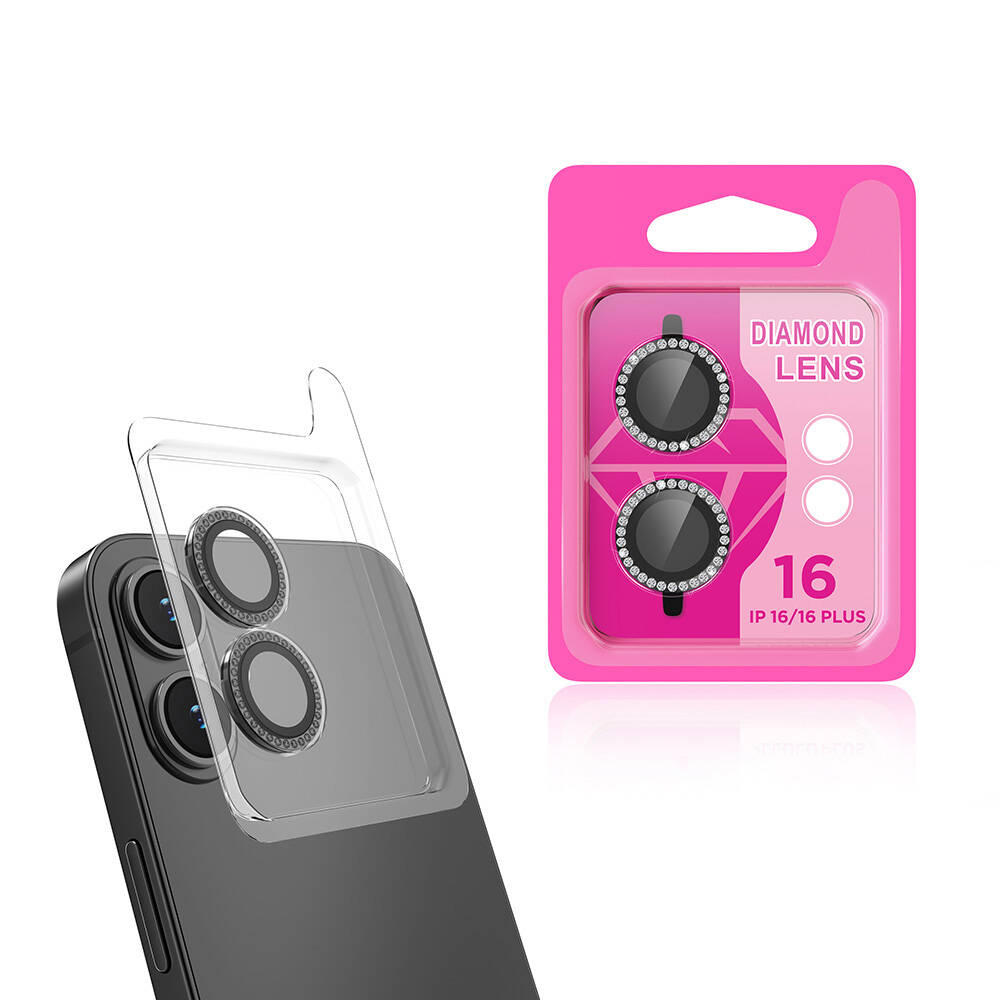 iPhone Uyumlu 16 Zore CL-06 Kamera Lens Koruyucu-Siyah