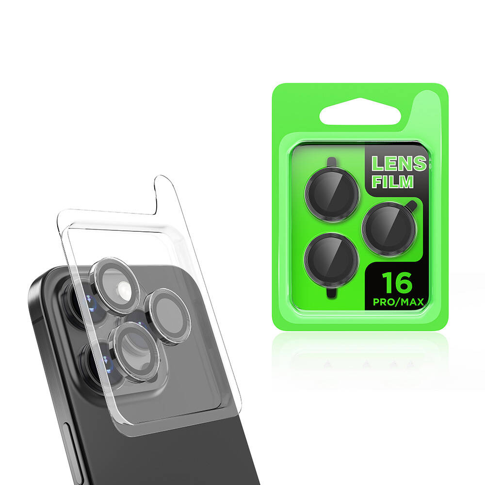 iPhone Uyumlu 16 Pro Zore CL-07 Kamera Lens Koruyucu-Siyah