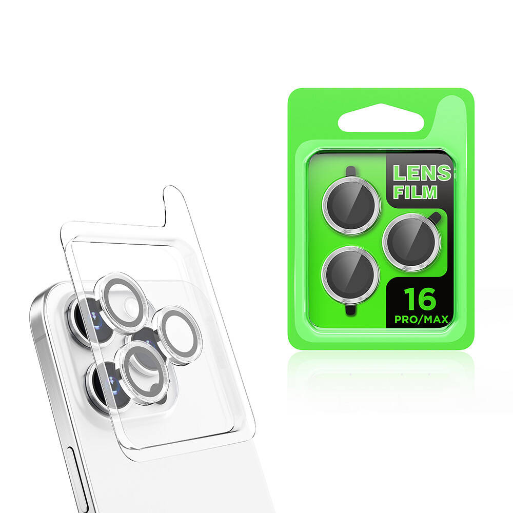 iPhone Uyumlu 16 Pro Max Zore CL-07 Kamera Lens Koruyucu-Gümüş