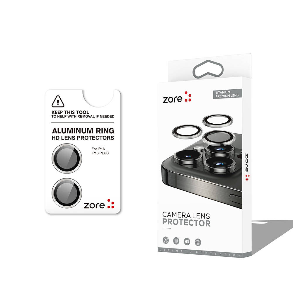 iPhone Uyumlu 16 Zore CL-12 Premium Safir Parmak İzi Bırakmayan Anti-Reflective Kamera Lens Koruyucu-Gümüş
