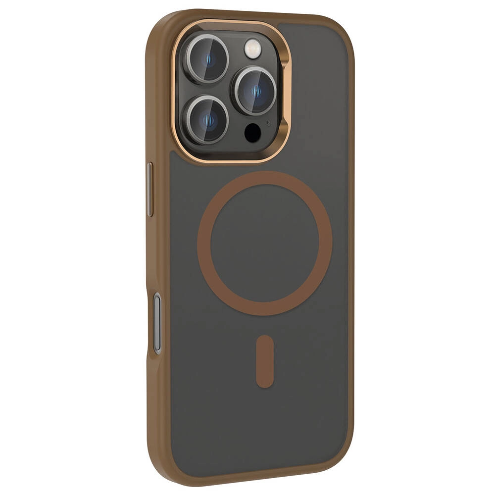 iPhone Uyumlu 16 Pro Max Kılıf M-safe Şarj Özellikli Parlak Kamera Çerçeveli Zore Kost Kapak