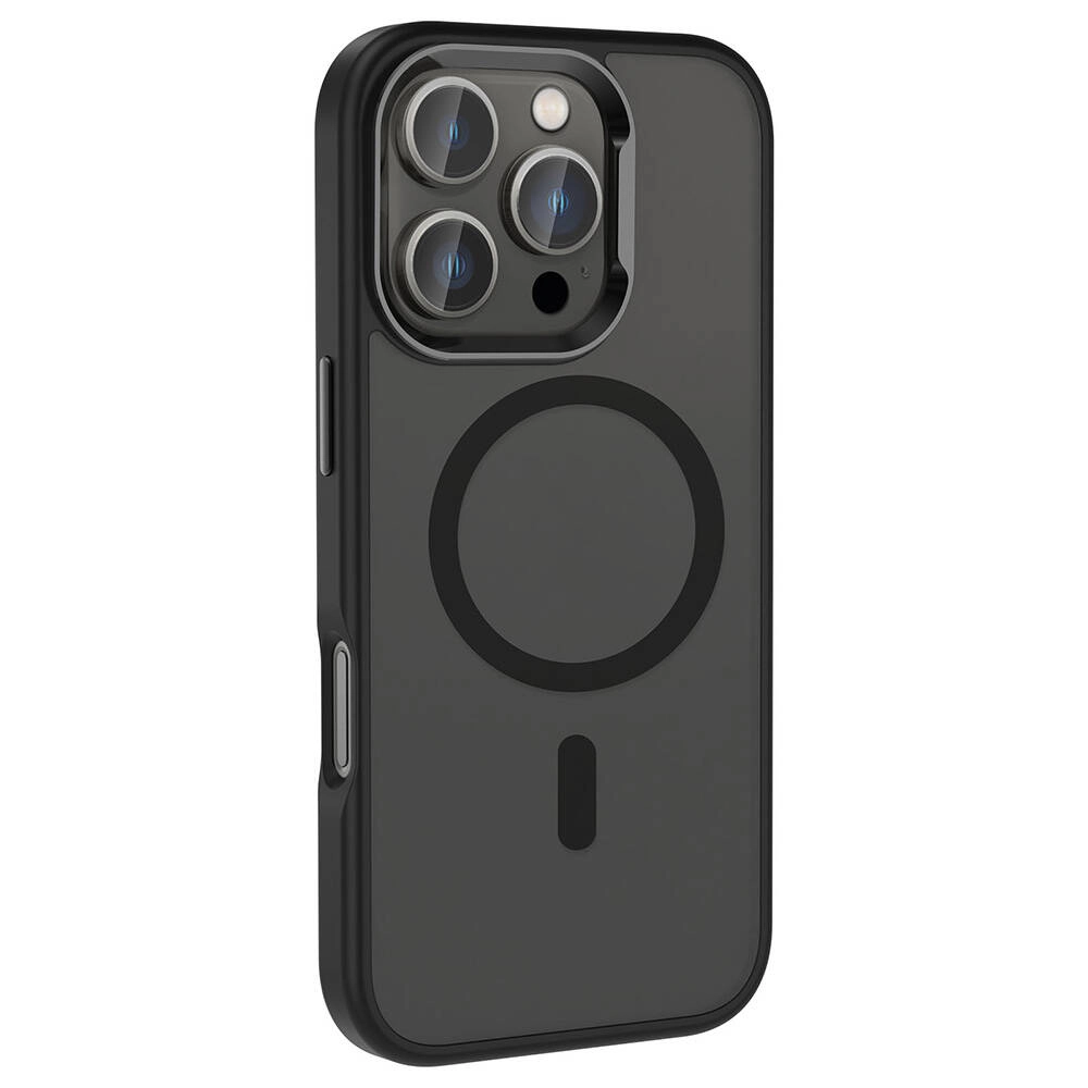 iPhone Uyumlu 16 Pro Max Kılıf M-safe Şarj Özellikli Parlak Kamera Çerçeveli Zore Kost Kapak