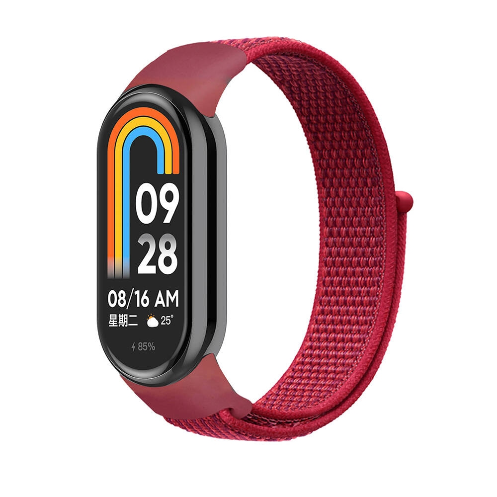 Xiaomi Uyumlu  Mi Band 9 Zore KRD-03 Hasır Kordon-Kırmızı