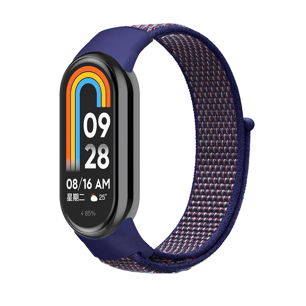 Xiaomi Uyumlu  Mi Band 9 Zore KRD-03 Hasır Kordon-Midnight blue