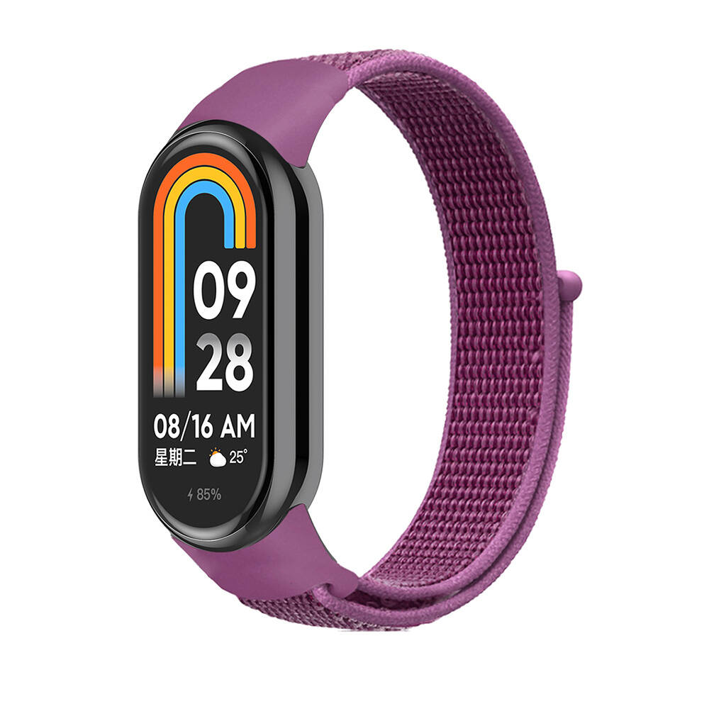 Xiaomi Uyumlu  Mi Band 9 Zore KRD-03 Hasır Kordon-Mor