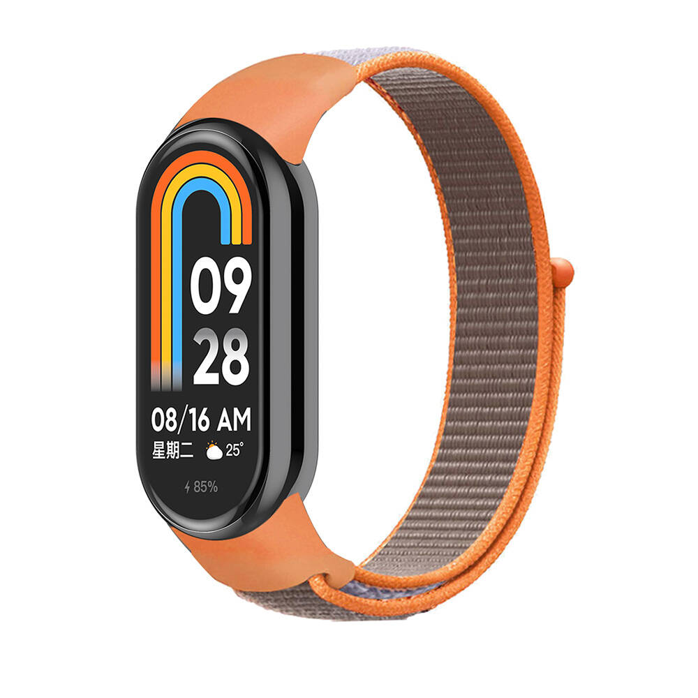 Xiaomi Uyumlu  Mi Band 9 Zore KRD-03 Hasır Kordon-Turuncu