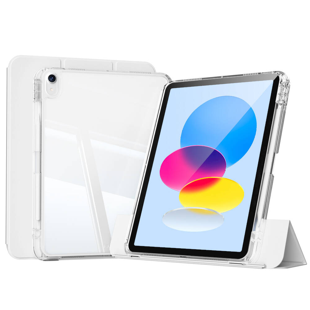 ​  iPad Uyumlu 10.9 2022 (10.Nesil) Kılıf Magnetik Ayrılabilen Airbagli Zore Sliding Tablet Kılıfı-Gri