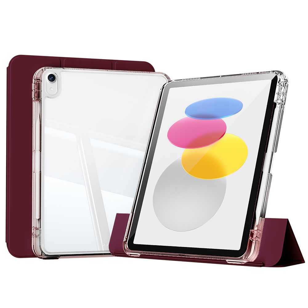 ​  iPad Uyumlu 10.9 2022 (10.Nesil) Kılıf Magnetik Ayrılabilen Airbagli Zore Sliding Tablet Kılıfı-Mor