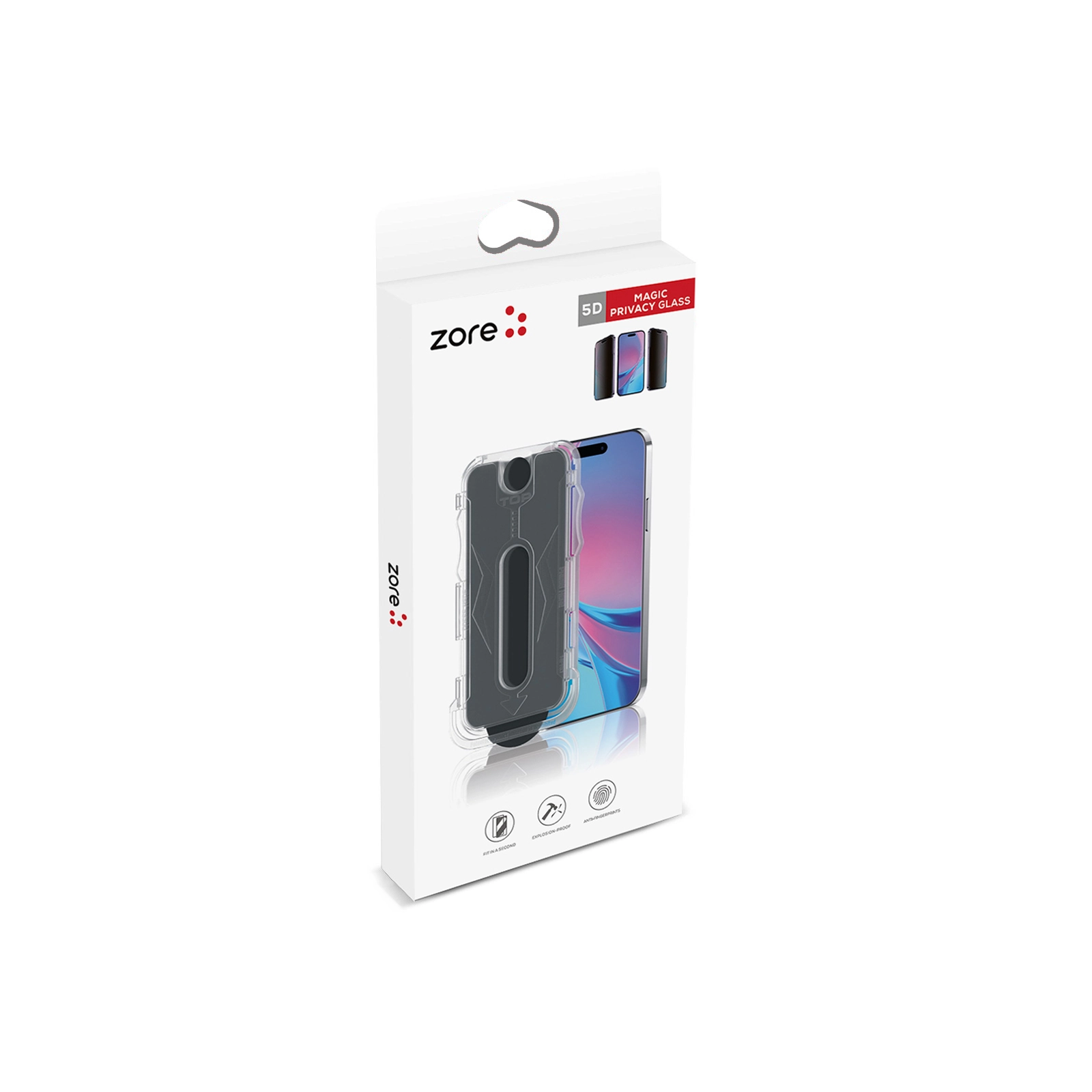 iPhone Uyumlu 16 Pro Zore Kolay Uygulama Aparatlı 5D Magic Hayalet Glass Hayalet Cam Ekran