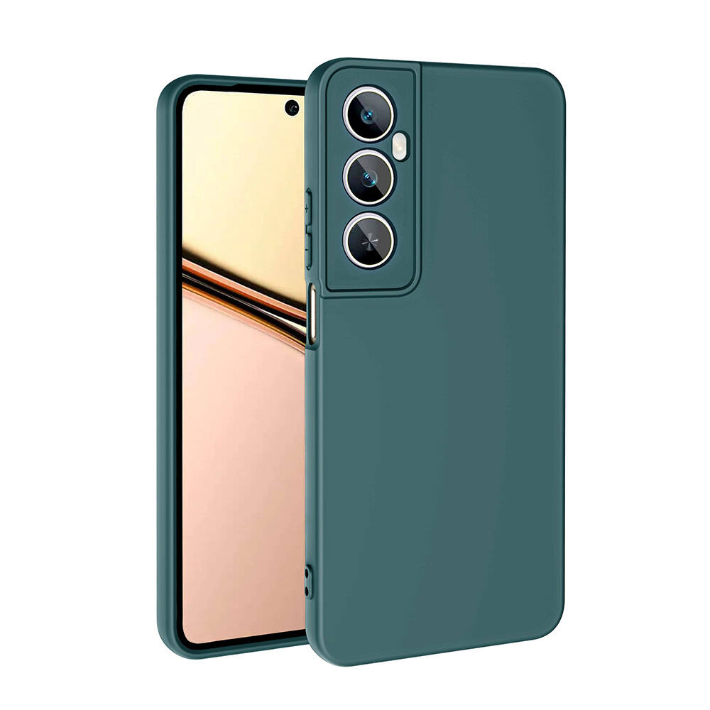 Realme C65 4G Kılıf Zore Mara Lansman Kapak-Koyu yeşil
