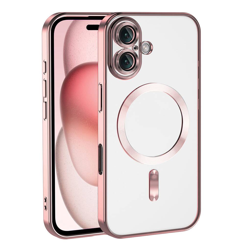 iPhone Uyumlu 16 Plus Kılıf Kamera Korumalı M-safe Wireless Şarj Özellikli Zore Demre Kapak