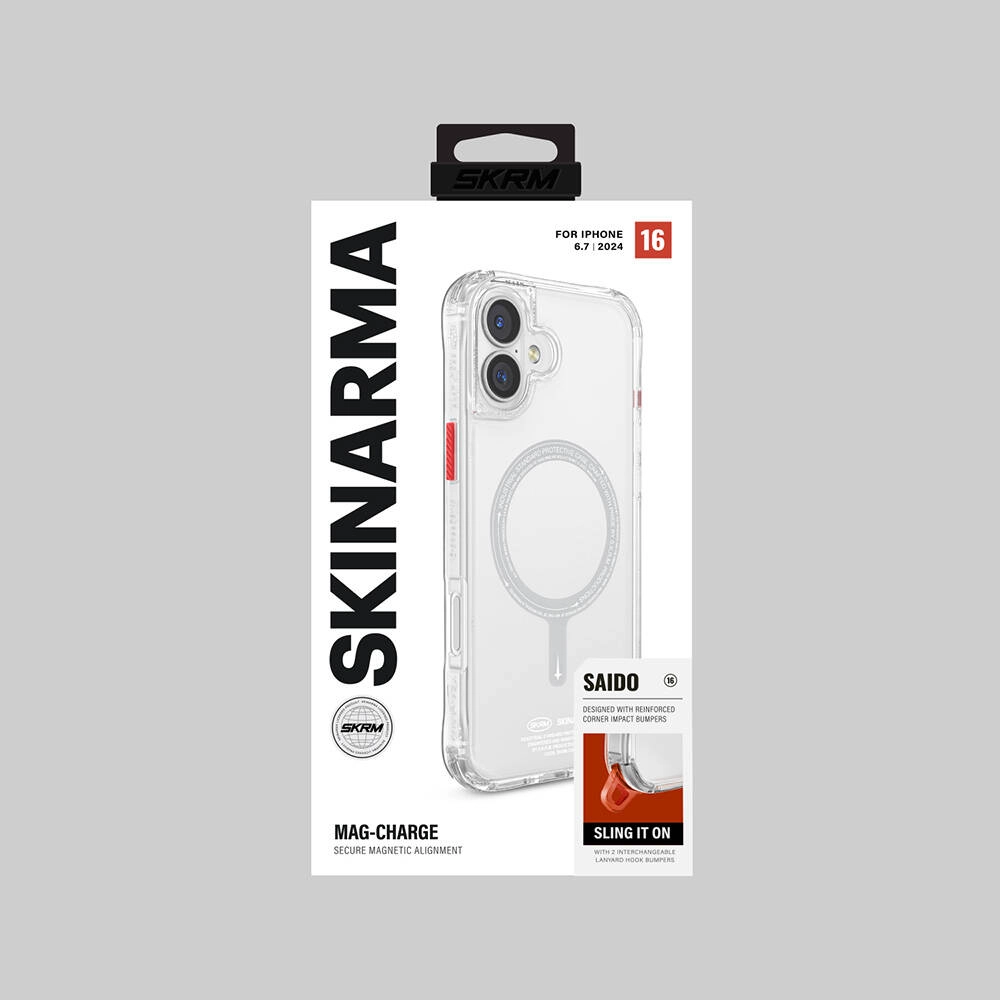 iPhone Uyumlu 16 Plus Kılıf M-safe Şarj Özellikli Şeffaf Airbag Tasarımlı Skinarma Saido Kapak