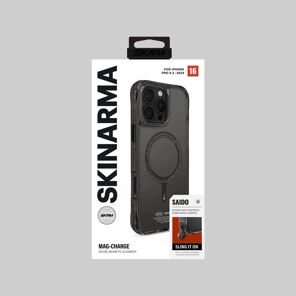 iPhone Uyumlu 16 Pro Kılıf M-safe Şarj Özellikli Şeffaf Airbag Tasarımlı Skinarma Saido Kapak