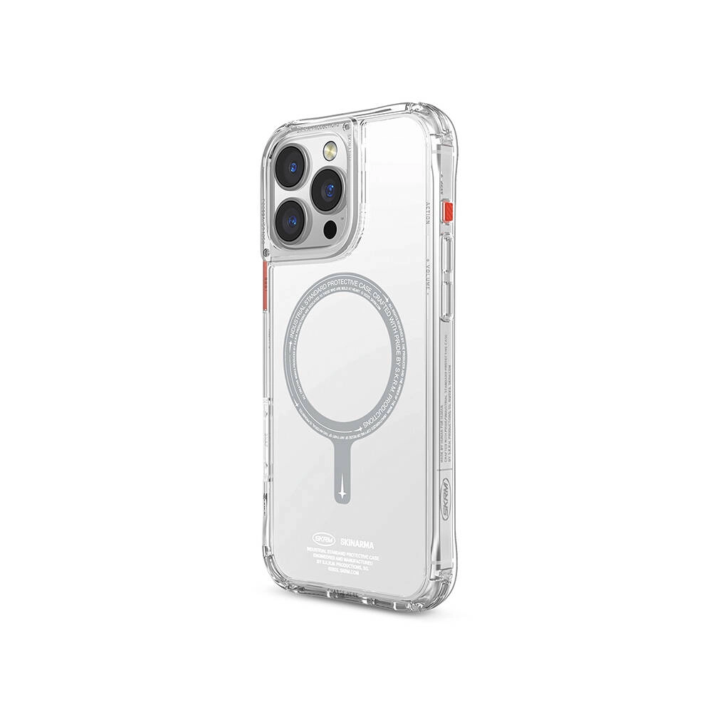iPhone Uyumlu 16 Pro Kılıf M-safe Şarj Özellikli Şeffaf Airbag Tasarımlı Skinarma Saido Kapak
