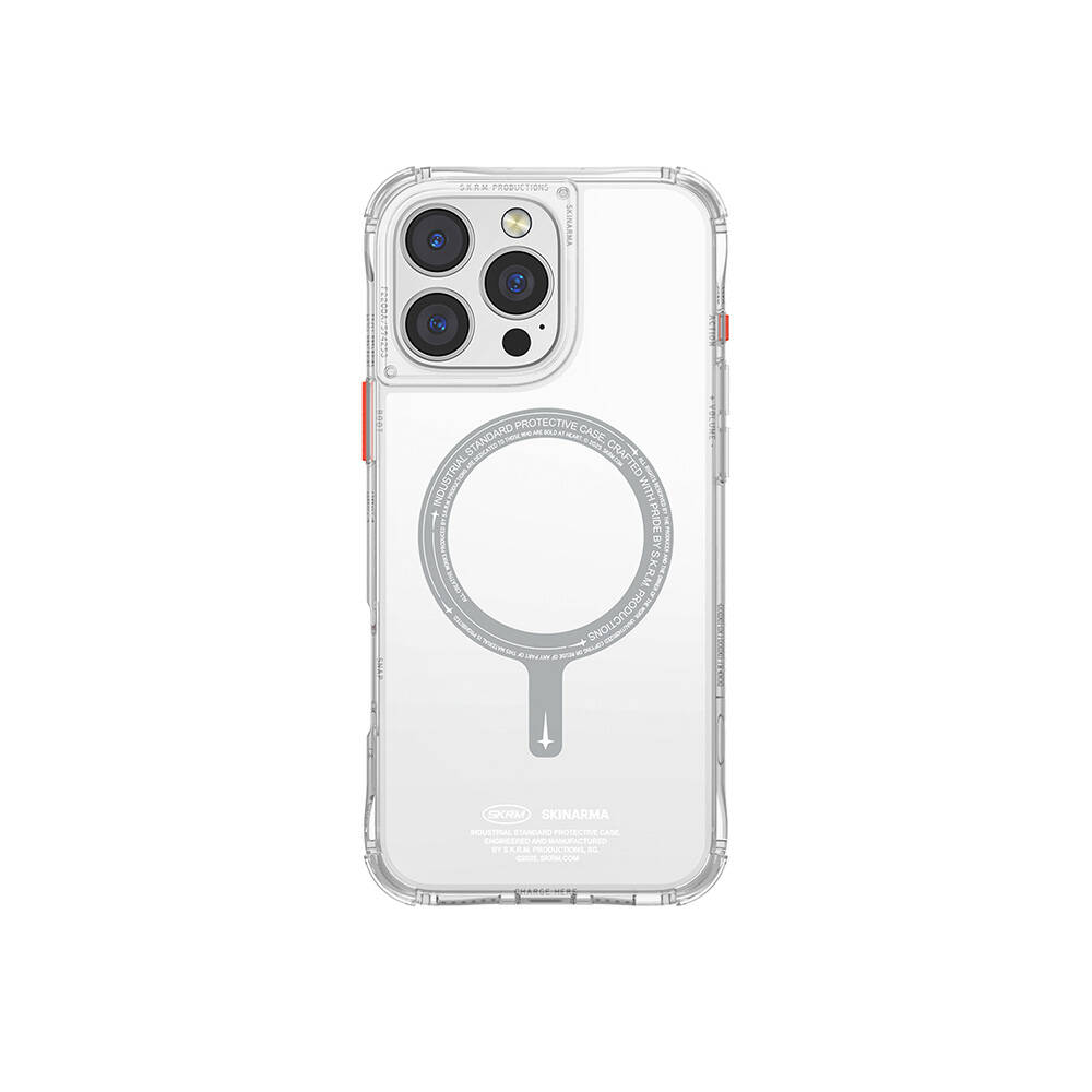 iPhone Uyumlu 16 Pro Kılıf M-safe Şarj Özellikli Şeffaf Airbag Tasarımlı Skinarma Saido Kapak